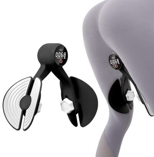 Beckenbodentrainer für Frau Männer, Oberschenkeltrainer Beinpresse mit 3 Stufen der Intensitätseinstellung für Postnatale Erholung, Fettverbrennung (Schwarz)