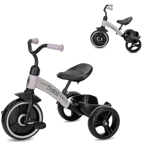 Lorelli Dreirad Dallas, ergonomischer Sitz, höhenverstellbar, Eva-Räder, Korb pink