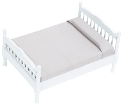VICASKY Puppenbett Modell Simulation Puppe Möbel Spielhaus Bett Ornament Für Mini Haus Puppenmöbel Puppendoppelbett