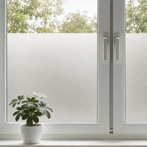 shinfly Film Fenetre Anti Regard Occultant Fenêtre 60x120cm, Opaque Film Electrostatique Vitre, Brise Vue Fenetre Anti-UV Dépoli pour Salle de Bain Cuisine Bureau Chambre