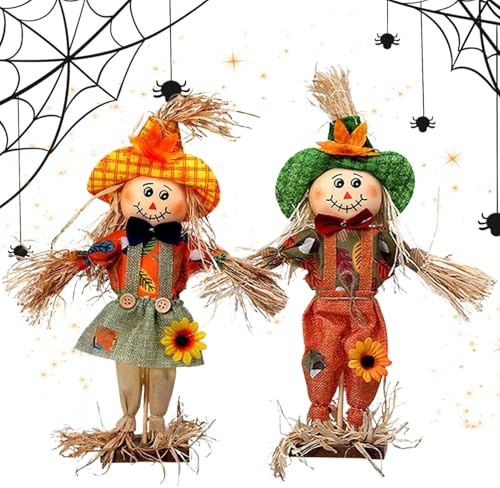 GkgWuxf Vogelscheuche für den Außenbereich, Erntedekoration für den Außenbereich, 35,6 cm, Ornament für Ernte, Festival, Hof, Rasen, Garten, Party-Display