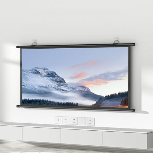 MACAGGTNTU Schermo Di Proiezione Avvolgibile Manuale 40 50 60 72 Pollici Schermo For Proiezione Home Theater Telo For Proiettore 4:3/16:9 HD Schermo Proiettore(16:9,72inch)