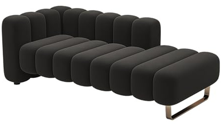 Bettbank mit Metallbeinen, Samt, gepolstert, Schuhbank für Wohnzimmer, Schlafzimmer, 120 cm, Schwarz