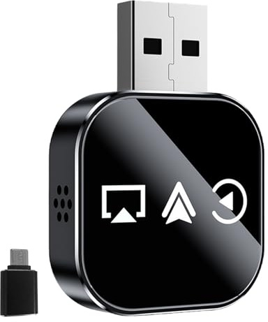 Adaptateur sans fil pour CarPlay Mirror Link, mise à niveau de l'adaptateur automatique 3 en 1, AirPlay/Android Auto/CarPlay, WiFi 2,4/5GHz et Bluetooth 5.0, branchez et jouez, connexion rapide et