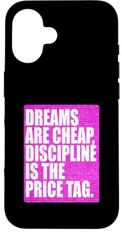Custodia per iPhone 16 Disciplina di colore rosa è il prezzo grafico rosa