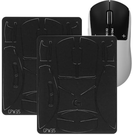 GEEKRIA Gaming Mouse Anti-Sweat Tape, Suede Headliner Fabric High-Performance Sweat-Wicking Material Pre-Cut 2-Pack, Compatible with Logitech G PRO X2 (Black)