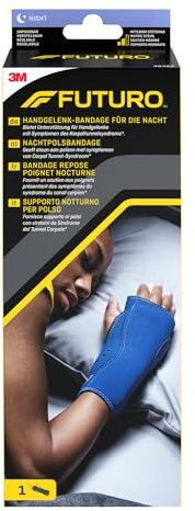 FUTURO Handgelenk-Bandage für die Nacht - Bietet Unterstützung für Handgelenke mit Symptomen des Karpaltunnelsyndroms - verstellbar