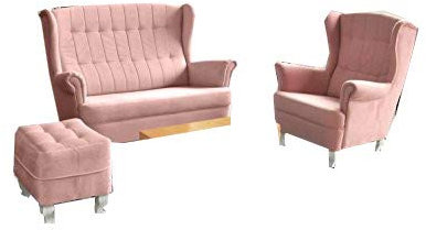 mb-moebel Elegantes Polstergarnitur Sofa Set 2er & Sessel & Hocker Wohnlandschaft 2-Sitzer Möbel Set - STANFORD