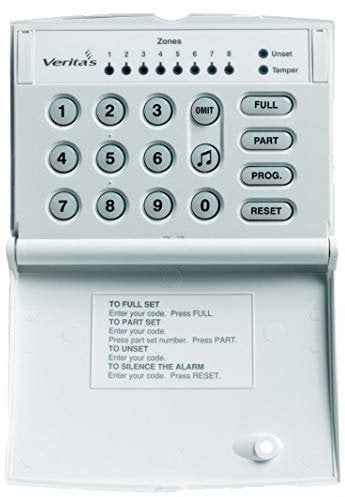 Texecom DCA-0001 Veritas RKP LED Remote Keypad works with Veritas Control Panels, C8, V8, R8, R8 Plus & Excel - White