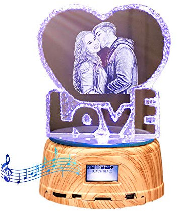 ASD Jewerly Personalisiertes Foto Nachtlicht Bluetooth Led Lampe Farbwechsel Music Player für Frauen