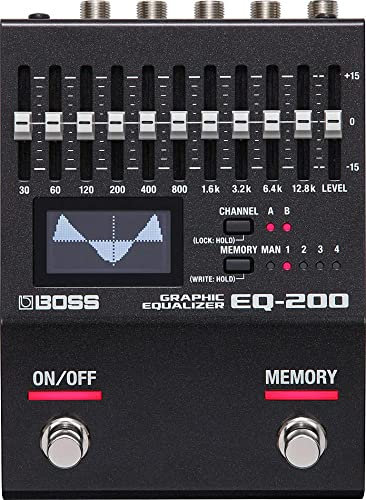 Ecualizador gráfico programable BOSS EQ-200 — Ecualizador doble de 10 bandas con rango ajustable, flujo de señal flexible e inserción pre/postFX