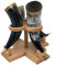 Galaxy Indiacraft Viking drinking mug, handmade, natural ox horn, mug for ale, beer, mead, wine, 30.5 cm, 100% leak-proof, with a beautiful wooden stand, set of 4