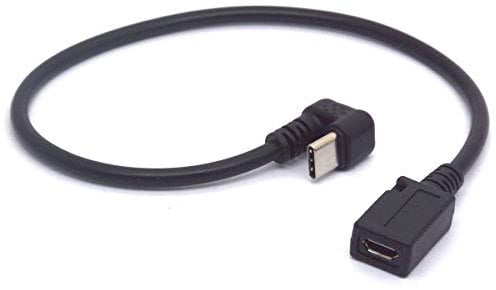 Tomost U Shaped Type C to Micro USB Cable, 180 Degree Angle USB-C Male to Micro USB Female Powerline Gaming Cord Adapter Support Charge and Sync for Laptop, Mobile Phone, Tablets (25cm)