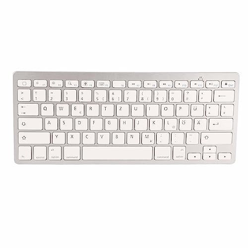 Goshyda Bluetooth Keyboard, 78Keys German Layout, QWERTZ, Wireless, Portable, Silent, for iOS, Android,