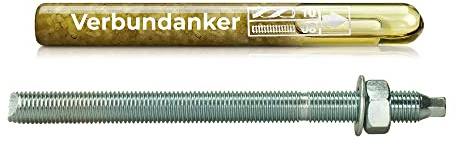 Isolbau Verbundanker Set - Verbundankerpatrone styrolfrei V08 + Ankerstange verzinkt M8 x 110 - ETA/ETAG Zulassung - 1 Stück