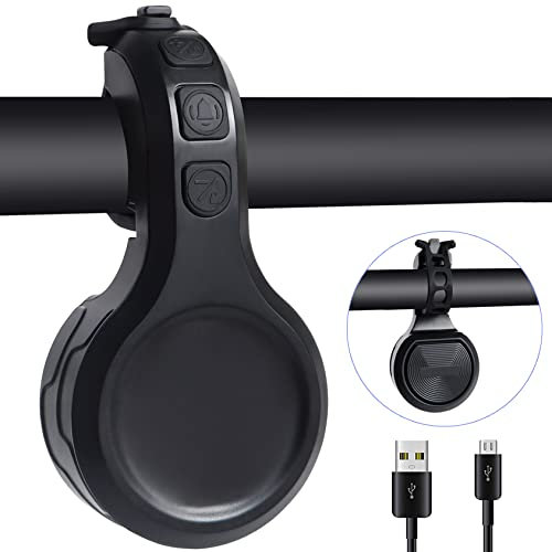 Fahrradklingel, Elektrische klingel Fahrrad 80db -120dB Klingel laut, Fahrradklingel Elektronisch USB Wiederaufladbar IPX6 Wasserdicht, Fahrrad zubehör für Mountainbikes von 22-32 mm