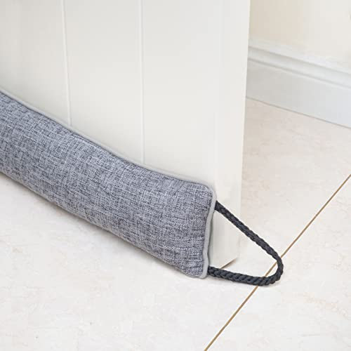 Marwood Boudin de Porte 76 cm - Coupe-Vent pour Porte et Fenêtre - Butée de Courant d'Air Lestée - Bloqueur de Bruit Serpent avec Boucles