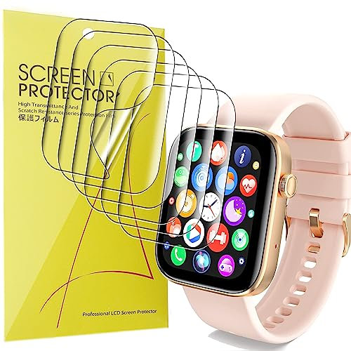 Blueshaweu 6 Pièces Protection Écran pour Cinnasip P43F 1,8 Pouces Smartwatch - sans Bulles Haute Définition Qualité Supérieure Transparent Doux TPU Film Protection (6 packs)