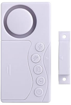 Wireless Door Opening Sensor With Time Delay Alarm - Security System for Home, Window, Freezer, Apartment - 108dB Adjustable, Kid and Older-Friendly