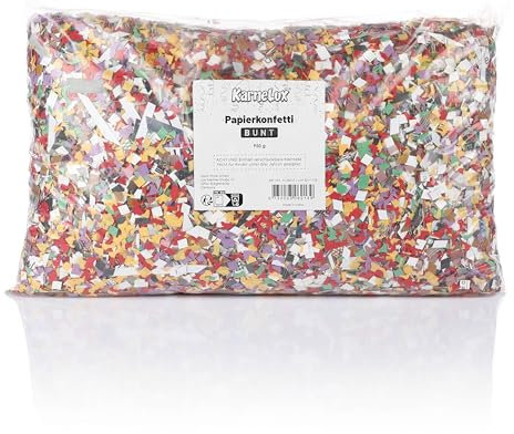 KarneLux Confeti de papel, decoración para fiestas de carnaval, cumpleaños infantiles, víspera de Año Nuevo y bodas, confeti de mesa, 800 g, multicolor
