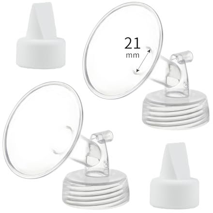 Momstouch 21 mm Flansch und Entenschnabelventil, kompatibel mit Spectra S1 S2 9 Plus Milchpumpe, Ersatz für Spectra-Pumpenteile, kein Original, ersetzt Spectra-Zubehör.