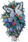 Rosen-Schmetterlings-Türkranz, Künstlicher Rosen-Schmetterlingskranz, Bunte Kunstblumendekorationen mit Schmetterling, Exquisiter Frühlings- und Sommerkranz für Wand, (Kranz)