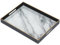 Serving Tray, Marble Plastic Food Trays for Eating on Lap Decor Coffee Tray with Handles Rectangular Non-slip Candle Plate, 40x30x4 cm Large Drinks Platter for Kitchen/Living Room/Bedroom/Party