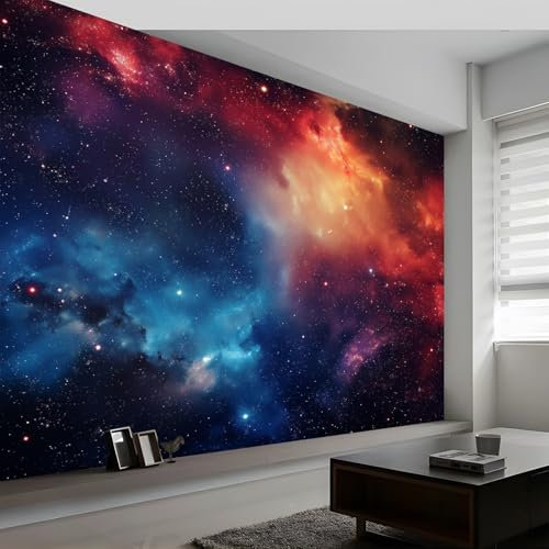 Wandtapete Traumhafte Galaxie Weltraum Fototapete, Mehrfarbig Vliestapete Bild Dekoration Wand-Dekor, 450 x 315 cm (B x H) Tapete Panorama Poster für Mädchen, Jungs Schlafzimmer Wohnzimmer