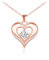 MOOFUN Zirkonia Herz Halskette Damen Silber 925: Herzen Kette mit Anhänger Modeschmuck Rosegold Halsketten für Frauen Mädchen - Liebe Geschenk für Geburtstag Jahrestag Verlobung Partei Urlaub