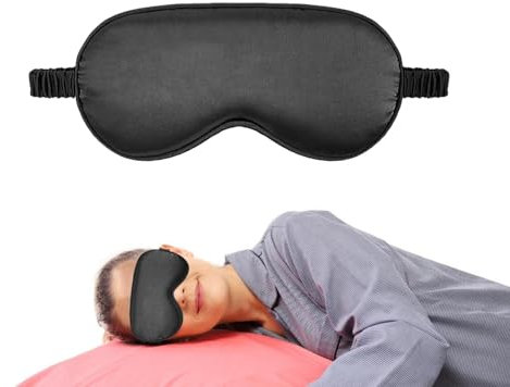Qumiuu Copertura per gli occhi del sonno, copertura per gli occhi per il sonno, con blocco della luce, oscurante, elastico per gli occhi da viaggio notturno, morbido e traspirante per uffici