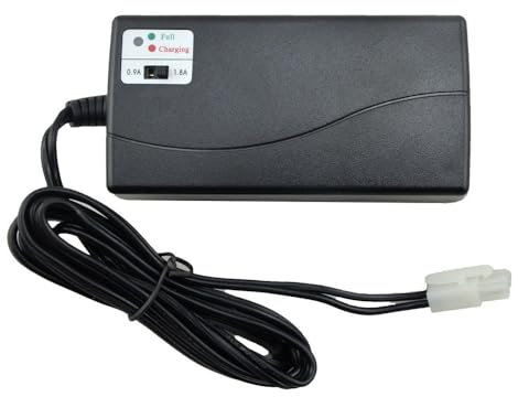 Chargeur Intelligent de Batteries NiMH/NiCd 6V, 7.2V, 8.4V, 9.6V, 10.8V, 12V pour Batteries RC Airsoft 5-10S avec Connecteurs Tamiya et Mini Tamiya, Courant Réglable 0.9A/1.8A