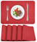 APLKER Tischsets Abwaschbar Leder, Doppelseitigen Platzset 6er Set rutschfest Platzdeckchen Leder Kunstleder Tischset, 40 x 30 cm Retro Rot