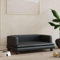 FENLAX Hundesofa Bequeme Haustierbett Kunstleder Hundecouch Welpenbett Haustiersofa Hundehütte für Große Mittelgroße Hunde Modernes und Elegantes Design Schwarz 80x45x30 cm