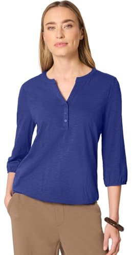 Street One 3/4-Arm Shirt mit Split Neck und Knöpfen Amparo Blue 42