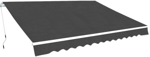 Gelenkarmmarkise 400 cm Anthrazit, Einstellbarer Sonnenschutz mit Stabilem Aluminiumrahmen und Metallverstärkung, UV-Beständiges Polyestergewebe mit PU-Beschichtung,