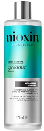 Nioxin Age Defense Shampoo - Detox Shampoo für reifes Haar, reinigendes Kopfhautreiniger mit Niacinamid, 475 ml