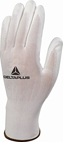 Delta Plus VE70209 Polyamid Feinstrickhandschuh / Handfläche Pu, Weiß, Größe 09