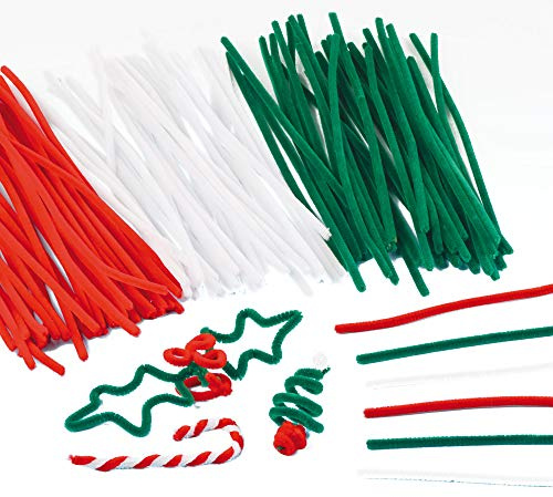 Baker Ross EX798 Christmas Pipe Cleaners Value Pack — Creative Art Supplies for Kids, Crafts and Decorations (Pack of 120)