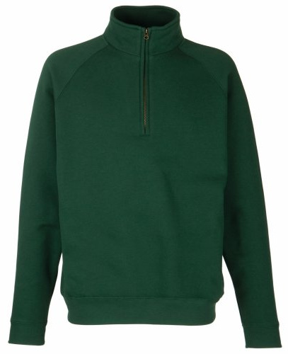 Fruit of the Loom Mens Zip Neck Sweatshirt (2XL) (Bottle Green)