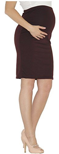 Umstandsrock Schwangerschaft Umstand Rock Midi Bleistiftrock braun XXL-XXXL
