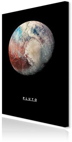 decomonkey Bilder Planeten 80x120 cm 1 Teilig Leinwandbilder Bild auf Leinwand Vlies Wandbild Kunstdruck Wanddeko Wand Wohnzimmer Wanddekoration Deko Pluto