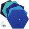 SEG Direct Sechseckig Filztafel in Blau Serie 5-teiliges Set mit Stecknadeln, 30 cm x 26 cm