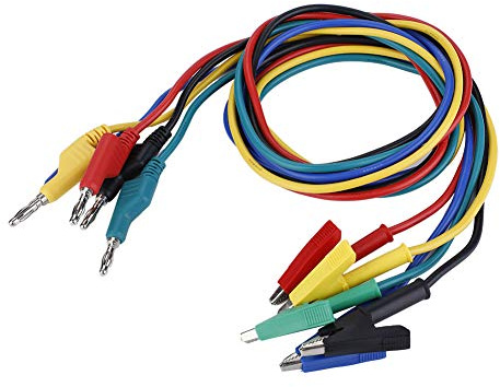 5 Stücke Bananenstecker Krokodilklemmen Messleitung Kabel P1037 Hochspannung 1 Mt 4mm für Multimeter und elektrische Messungen