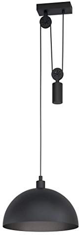 EGLO Pendelleuchte Winkworth 1, 1 flammige Hängelampe Vintage, Industrial, Retro, Hängeleuchte aus Stahl in Schwarz, Esstischlampe, Wohnzimmerlampe hängend mit E27 Fassung