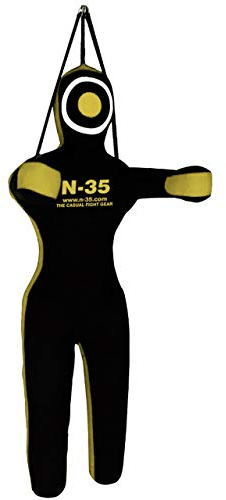 N-35 Dummy Hanging and Standing,Judo,Boxing,Ringen,MMA, Grappling,Ju Jutsu,Wurfpuppe ungefüllt (Gelb, 180)