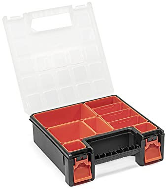 TACTIX Sortimentskasten Organizer Box mit Behältern - tief 6 Fächer (29,5 x 31,5 x 9,7 cm)