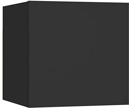 vidaXL Nachttisch Hängend Nachtschrank Nachtkonsole Nachtkommode Schlafzimmer Kommode Schrank Wandschrank Schwarz 30,5x30x30cm Holzwerkstoff