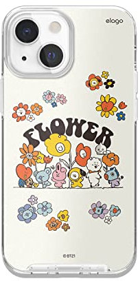 elago l BT21 Flower Schutzhülle für iPhone 13 Mini 5,4 Zoll, Durable Volle Körper Schutz, Angehoben Lip (Bildschirm & Kamera Schutz) [Offizielle Waren] (Flower Friends)