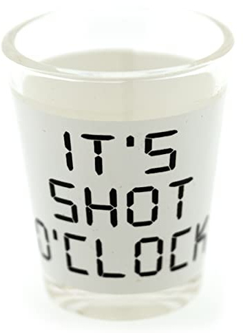Schnaps-Glas It's shot o'clock MOTIV-AUSWAHL 4cl 6x5cm Trink-Sprüche Stamper Shots Pinnchen