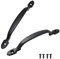 YOUDALIS 2Pcs Poignee de Meuble,Noir Poignées en Arc D'armoire,Alliage D'Aluminium Cuisine Armoire Porte Poignée pour Cuisines Salles de Bains Commodes